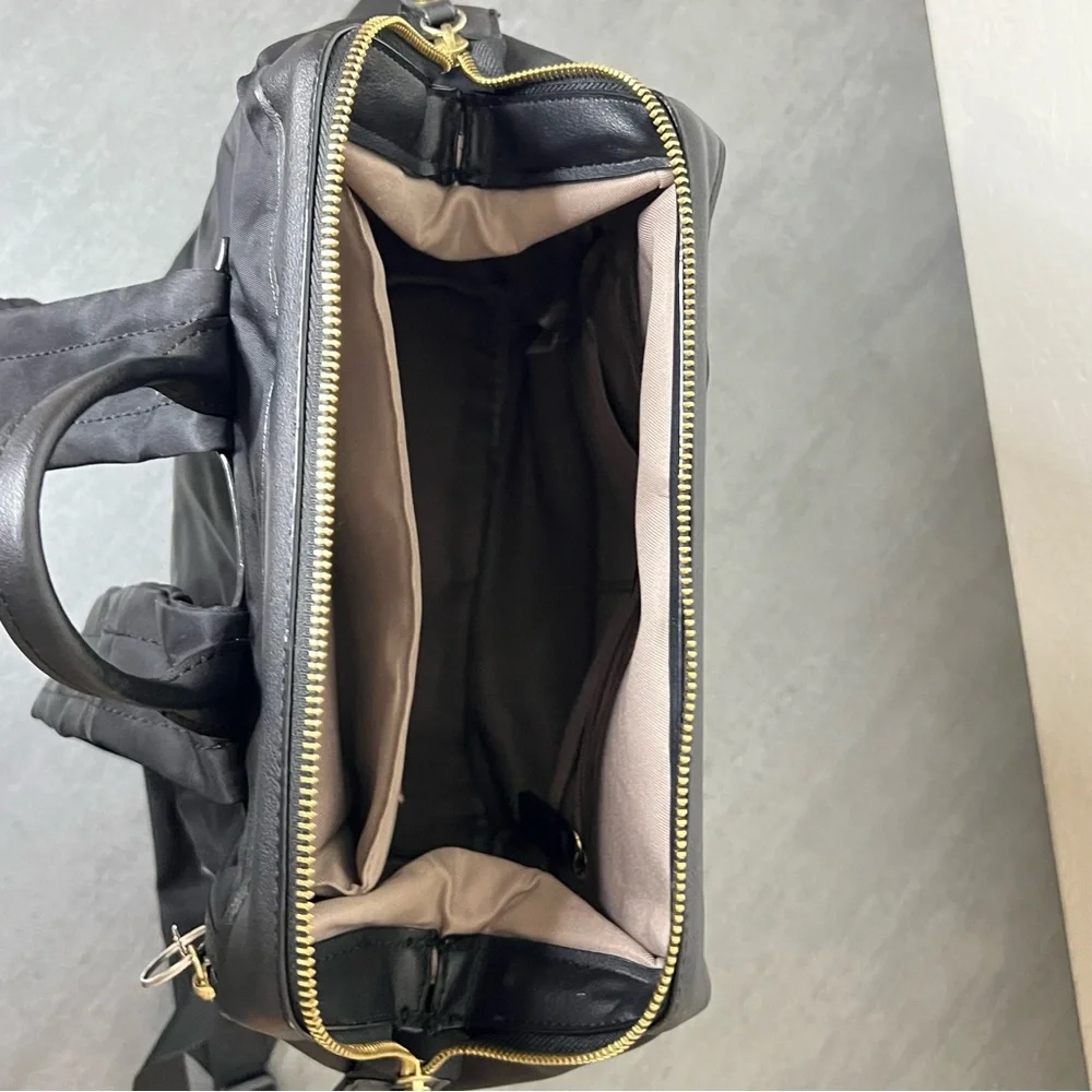 Tutilo New York Boost Black Nylon Leather‎ Backpack School Laptop Bag Travel